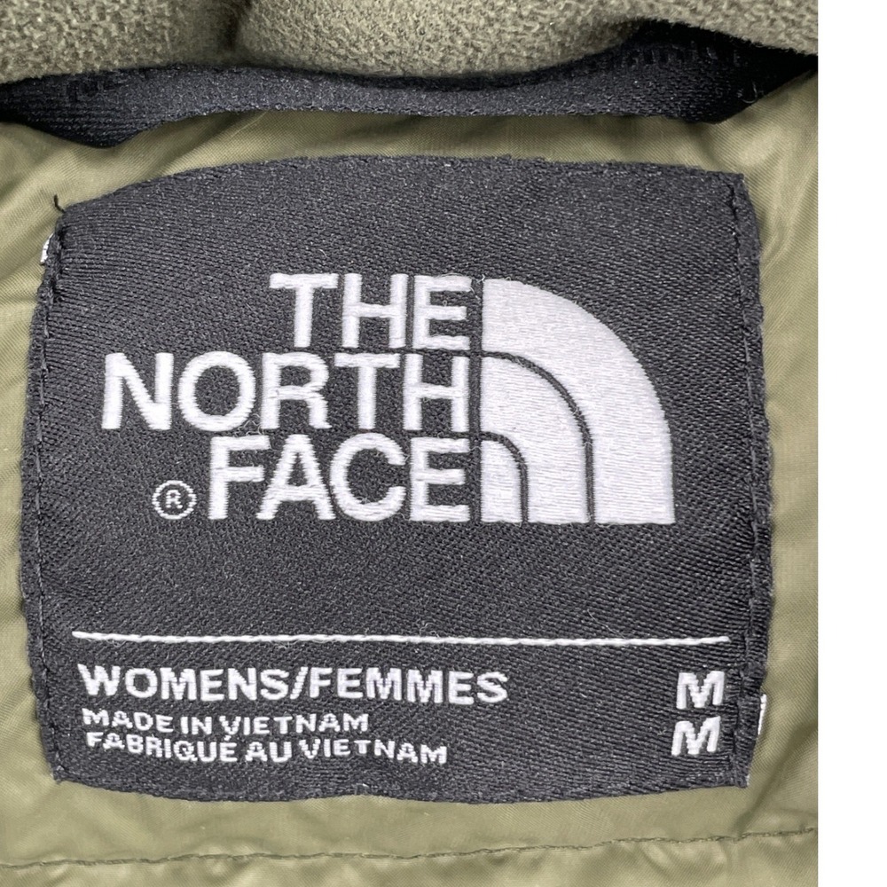 The North Face Puffer Parka Medium Green Excellent Hooded Down Insulated Coat - Picture 3 of 6